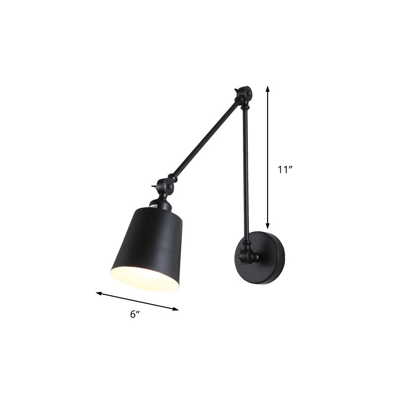 Avtoit | 1 Light Metal Wall Lamp Contemporary Black/Rust Colored Tailored Bedroom Wall Lamp Sconces with Adjustable Arm