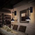 Avtoit | 1 Light Wall Lighting Farm Bowl Shade Metallic Wall Lamp in Black for Dining Room