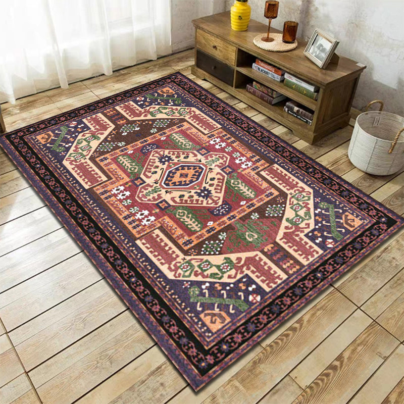 Avtoit | Southwest living room rug in red tribal irregular shape print rug polyester washable area rug
