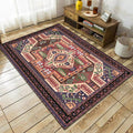 Avtoit | Southwest living room rug in red tribal irregular shape print rug polyester washable area rug