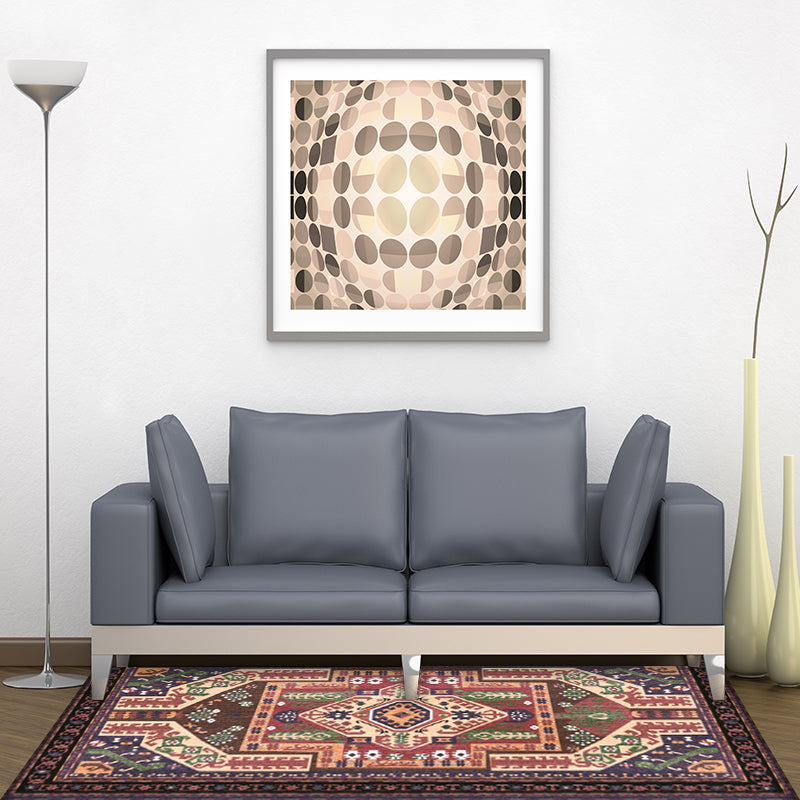 Avtoit | Southwest living room rug in red tribal irregular shape print rug polyester washable area rug