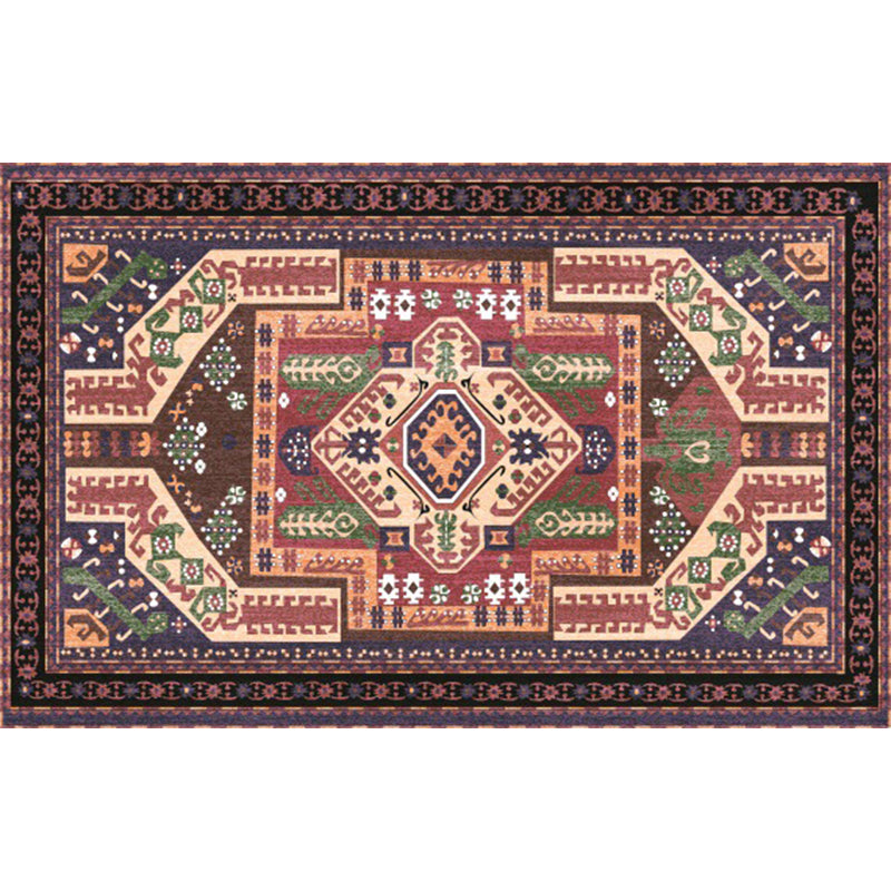 Avtoit | Southwest living room rug in red tribal irregular shape print rug polyester washable area rug