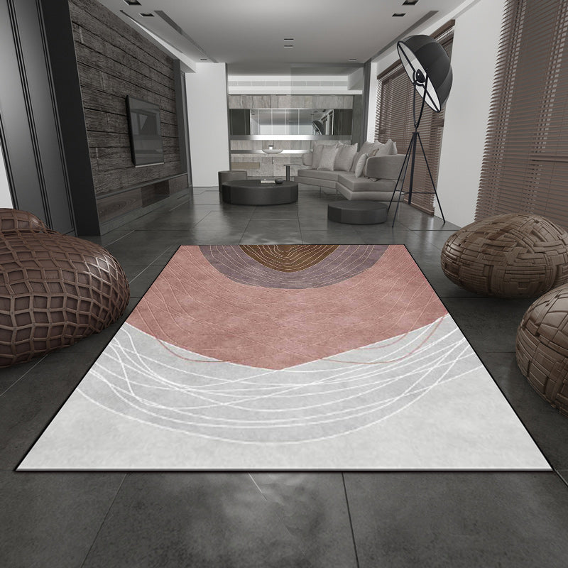 Avtoit | Novelty Living Room Rug Multicolor Color Block Wood Grain Print Rug Polyester Washable Pet-Friendly Rug