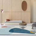 Avtoit | Ivory Bedroom Rug Novelty Color Block Triangle Pattern Area Rug Polyester Non-Slip Backing Rug