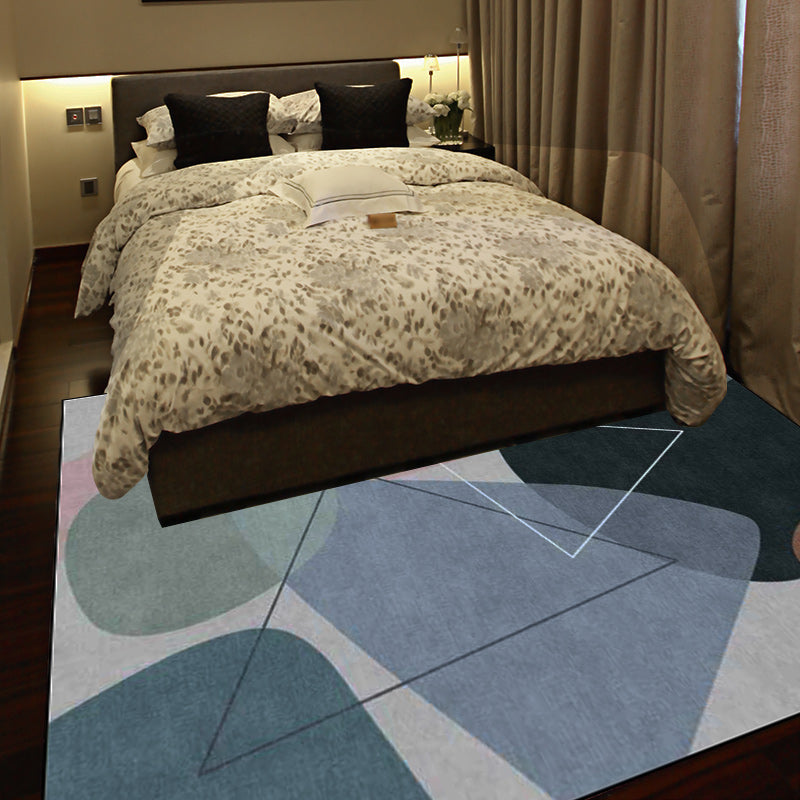 Avtoit | Novelty Living Room Rug Multicolored Color Box Triangle Print Carpet Polyester Pet Friendly Non-Slip Area Rug