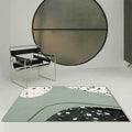 Avtoit | Novelty Abstract Rug Green Polyester Rug Washable Non-slip Back Rug for Living Room