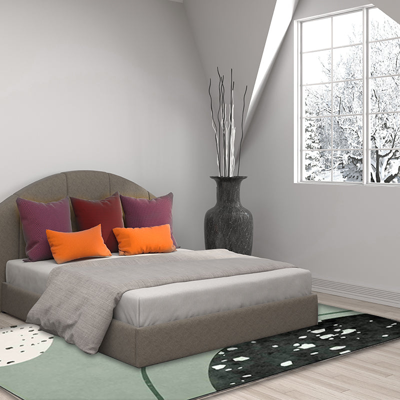 Avtoit | Novelty Abstract Rug Green Polyester Rug Washable Non-slip Back Rug for Living Room