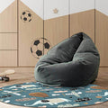 Avtoit | Kids Room Rug in Teal Animal Elephant Airplane Heart Print Rug Polyester Stain Resistant Rug