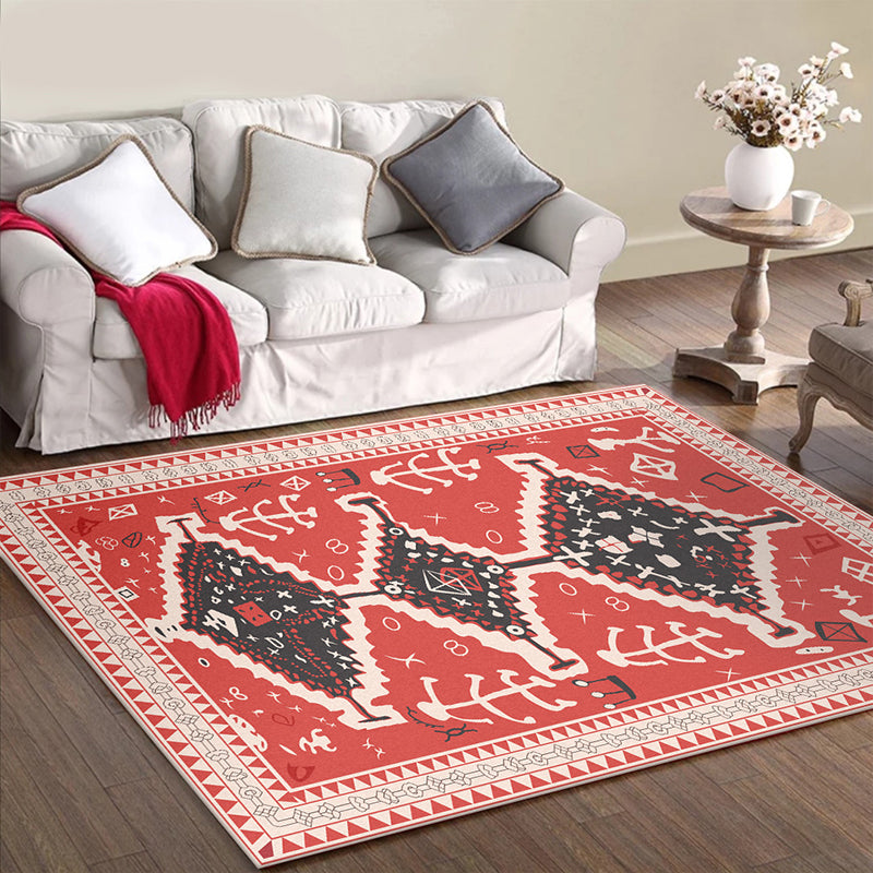 Avtoit | Cattle Bedroom Rug Southwestern Tribal Triangle Diamond Pattern Area Rug Polyester Machine Washable Rug