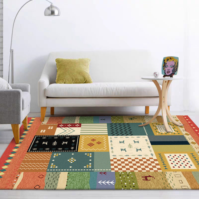 Avtoit | Southwest living room carpet Colorful animals diamond geometric print carpet polyester anti-slip carpet