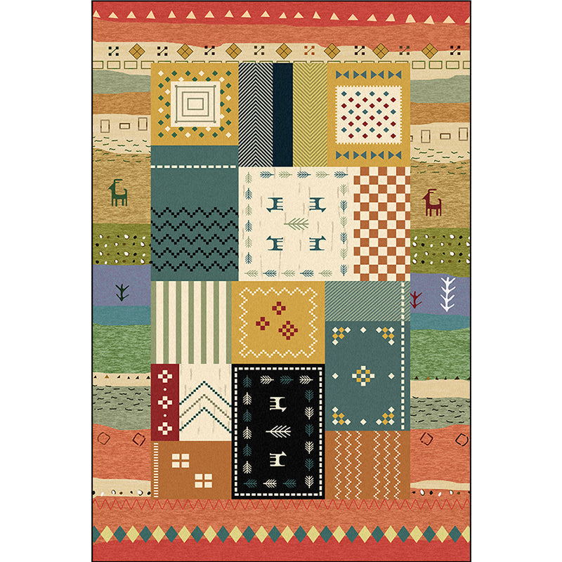 Avtoit | Southwest living room carpet Colorful animals diamond geometric print carpet polyester anti-slip carpet