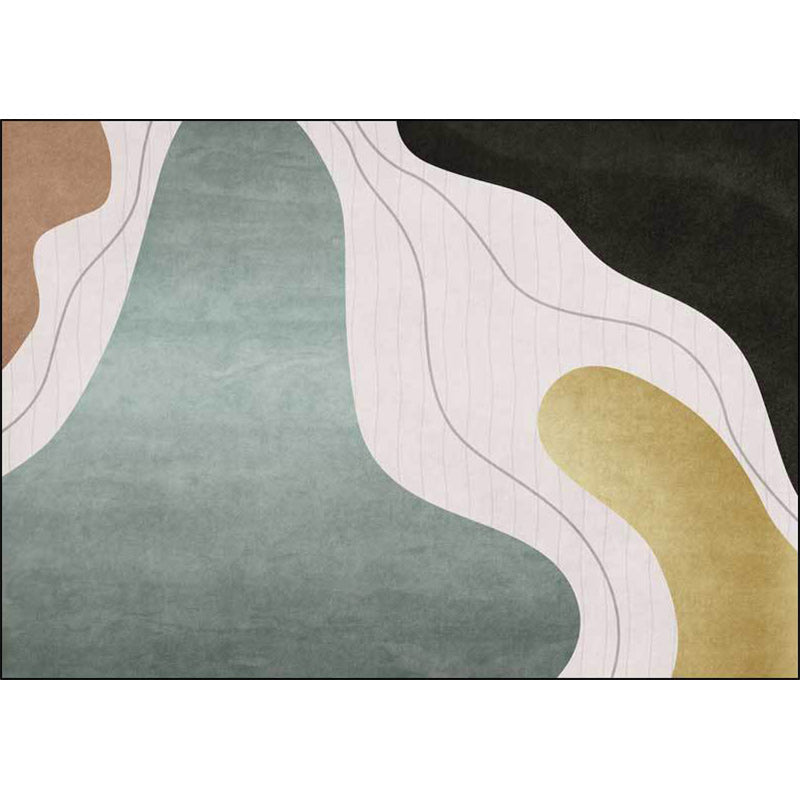 Avtoit | Colorful Bedroom Carpet Novelty Color Block Line Pattern Area Rug Polyester Stain Resistant Carpet