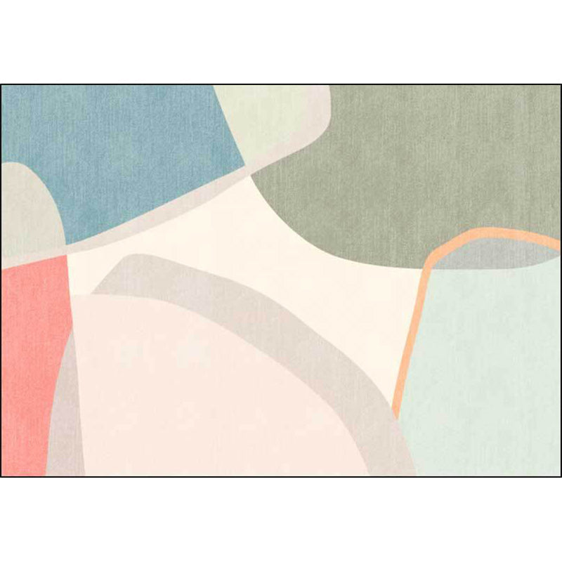 Avtoit | Colorful Round Bedroom Carpet Novelty Color Block Pattern Area Rug Polyester Washable Anti-Slip Carpet
