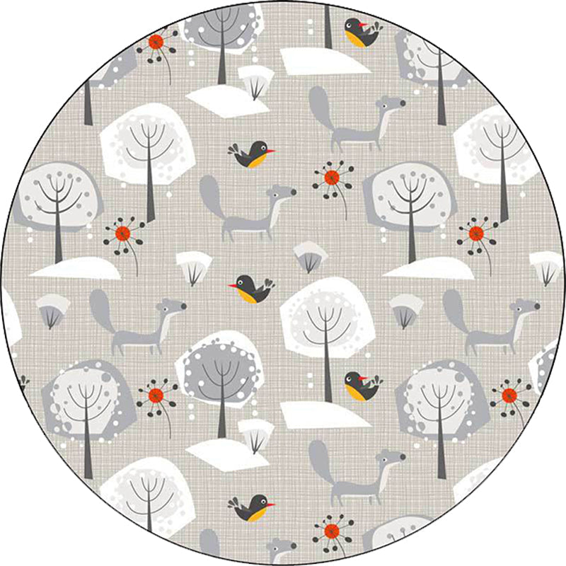 Avtoit | Gray Children's Room Carpet Children's Animal Megalocnidae Pattern Carpet Polyester Pet-Friendly Carpet
