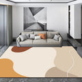 Avtoit | Ivory Bedroom Carpet Novelty Color Block Irregular Shapes Pattern Rug Polyester Non-Slip Back Washable Rug