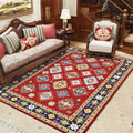 Avtoit | Southwest Living Room Rug in Red Diamond Print Rug Polyester Non-Slip Pet-Friendly Room Rug