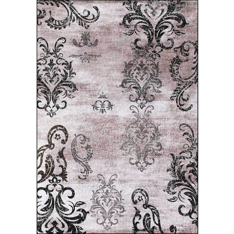 Avtoit | Black and pink retro carpet Polyester paisley pattern carpet machine washable non-slip backing carpet for the living room