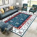Avtoit | White Bedroom Rug Southwestern Tribal Leaf Pattern Area Rug Polyester Stain Resistant Non-Slip Doormat