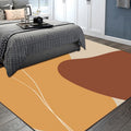 Avtoit | Brown Bedroom Carpet New Color Block Irregular Shape Line Pattern Carpet Polyester Non-Slip Back Carpet