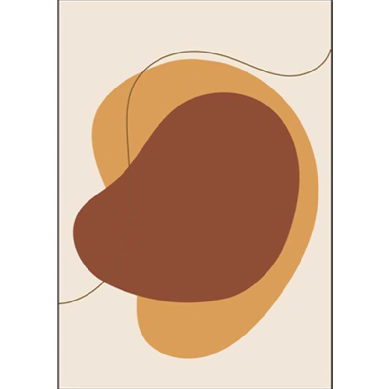 Avtoit | Novelty living room rug in brown block print rug polyester pet friendly non-slip backing rug