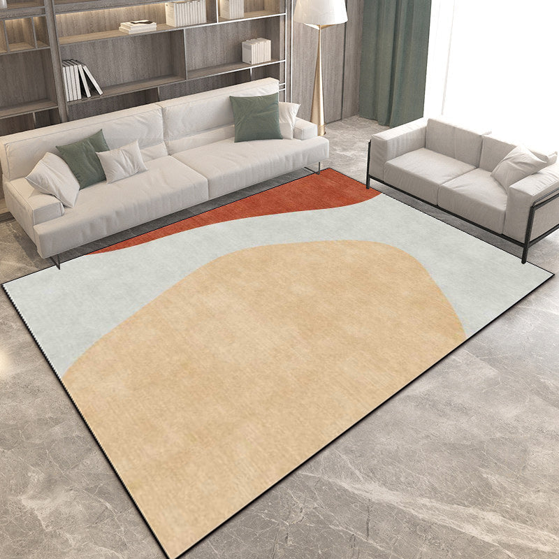 Avtoit | Novelty living room rug in gray and brown color block print rug polyester anti-slip backing rug