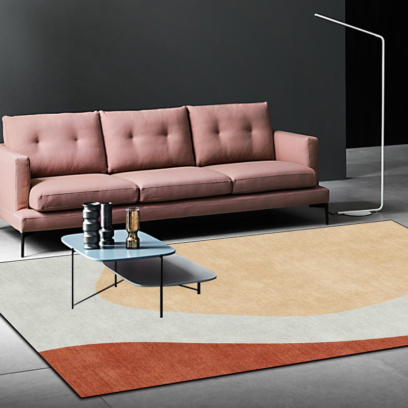 Avtoit | Novelty living room rug in gray and brown color block print rug polyester anti-slip backing rug