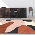Avtoit | Novelty Living Room Carpet in Pink and Brown Color Block Print Carpet Polyester Pet Friendly Non-Slip Area Rug