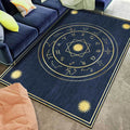 Avtoit | Minimalistic New Carpet in Blue Geometry Constellation Sun Pattern Carpet Polyester Non-Slip Flooring for Home Decoration