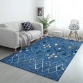 Avtoit | Novelty living room carpet in blue geometric diamond print carpet polyester washable stain resistant  
Washable carpet