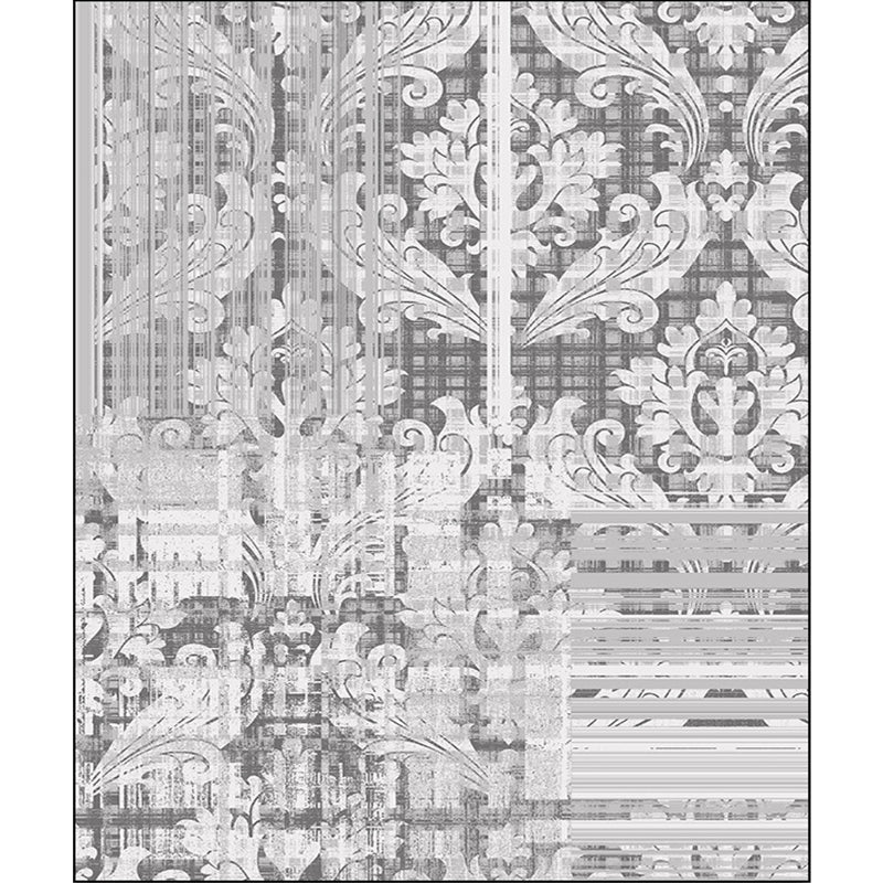 Avtoit | Classic Paisley Pattern Rug Gray Vintage Rug Polyester Washable Non-Slip Back Rug for Bedroom