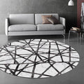 Avtoit | White Novelty Rug Polyester Abstract Rug Machine Washable Non-Slip Back Rug for the Living Room