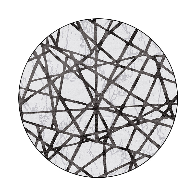 Avtoit | White Novelty Rug Polyester Abstract Rug Machine Washable Non-Slip Back Rug for the Living Room