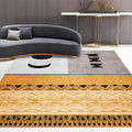 Avtoit | Funky Tribal Print Carpet Yellow Vintage Carpet Polyester Machine Washable Anti-Slip Rug for Bedroom