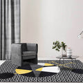 Avtoit | Black modern carpet polyester abstract carpet machine washable non-slip backing carpet for the living room