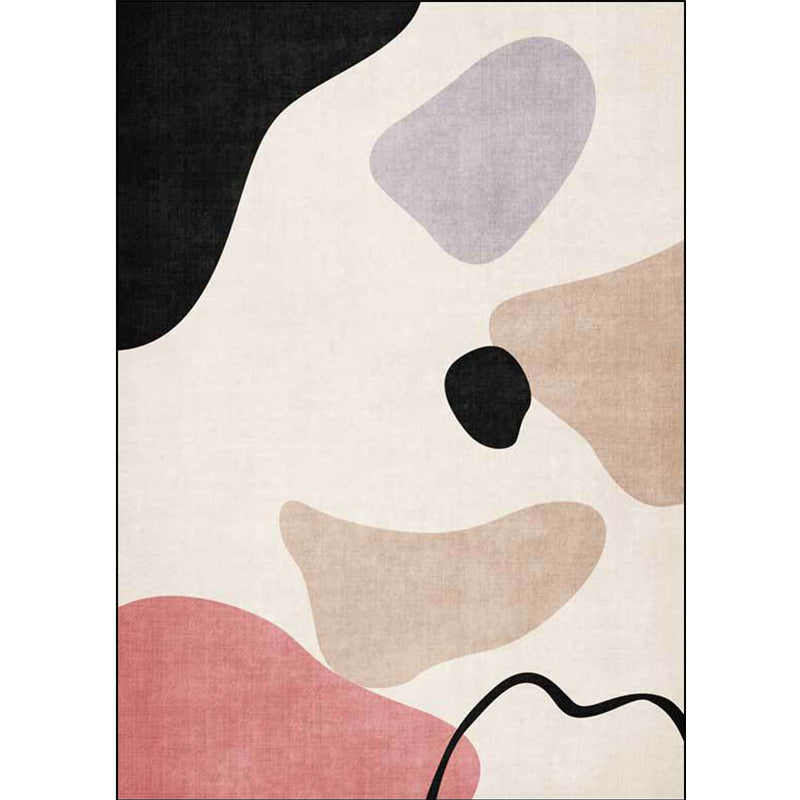 Avtoit | Unique abstract color block carpet Beige Multicolor simple rug Polyester machine washable non-slip rug for bedroom