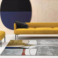Avtoit | Novelty Abstract Area Rug Gray and Gold Polyester Rug Washable Non-Slip Backing Rug for Living Room