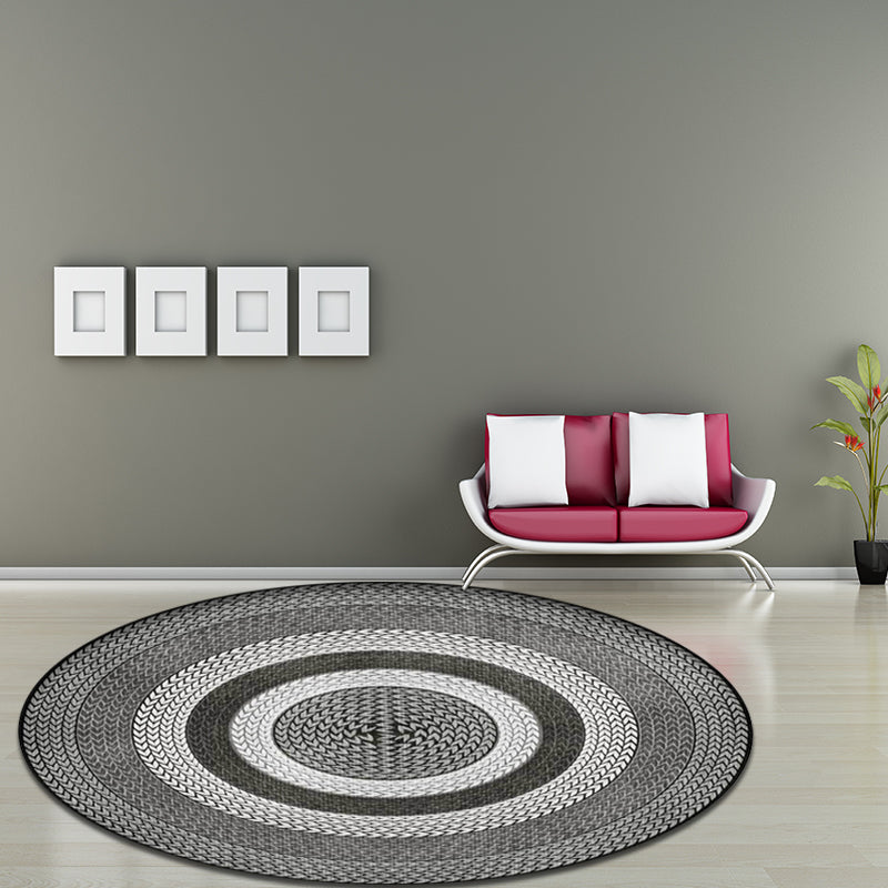 Avtoit | Rustic Concentric Circles Pattern Carpet Yellow and Green Polyester Carpet Machine Washable Non-Slip Carpet for Living Room