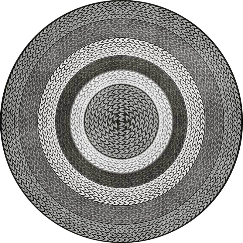 Avtoit | Rustic Concentric Circles Pattern Carpet Yellow and Green Polyester Carpet Machine Washable Non-Slip Carpet for Living Room
