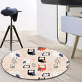Avtoit | Stylish Children's Carpet in Pink Animals Owl Tree Pattern Carpet Polyester Machine Washable Rug for Nursery