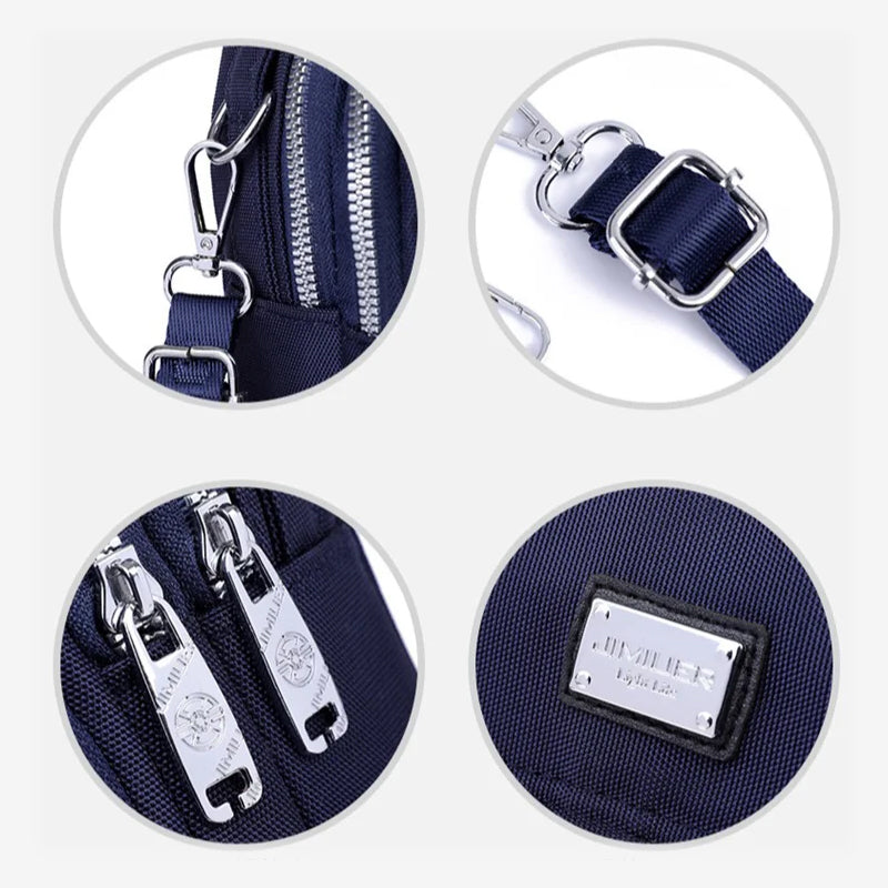 Water-Resistant Crossbody Phone Bag with Multiple Pockets and Adjustable Strap