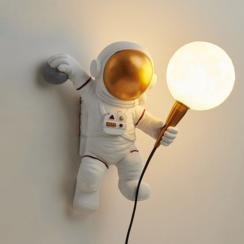 Avtoit | CosmoBuddy Astronaut Wall Lamp | Creative Design | Resin & ABS | LED Bedroom Light