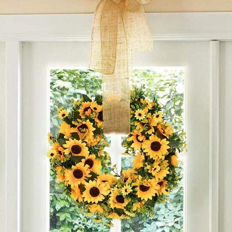 Avtoit | 16'' Gold Artificial Sunflower Wreath