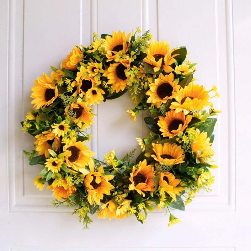 Avtoit | 16'' Gold Artificial Sunflower Wreath