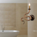 Avtoit | Candle Holder Ropestone Wall Lamp with Curved Design Vintage 1 Light Bedroom Wall Mounted Lamp in Bronze
