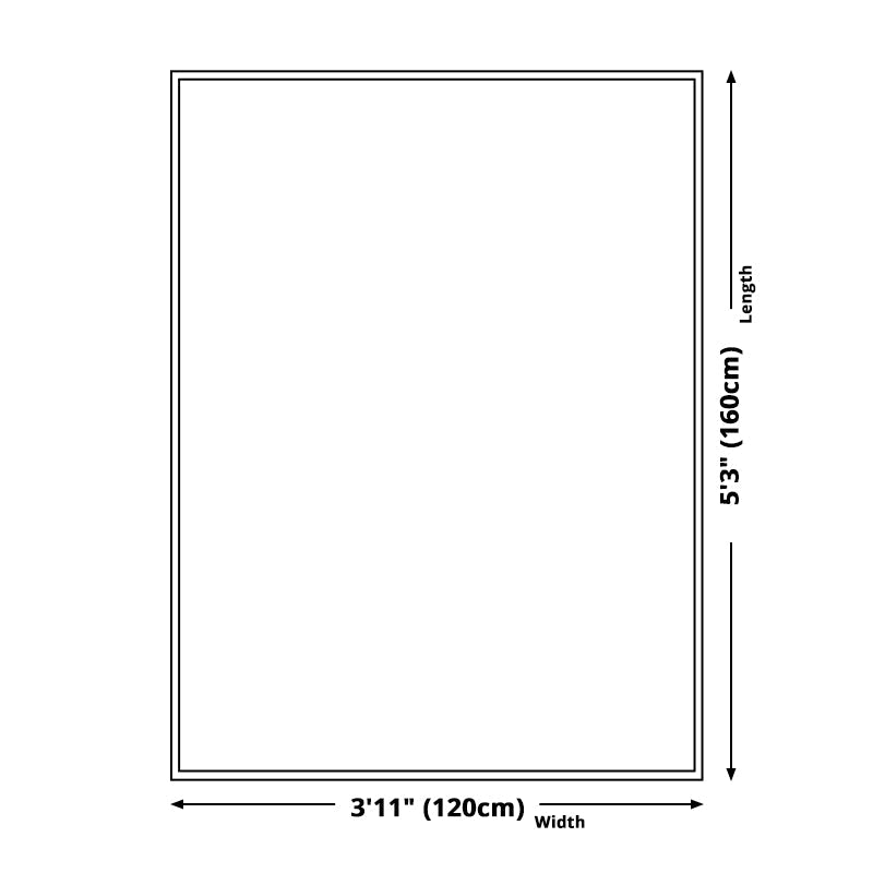 Avtoit | Vintage Ink Wash Painting Rug Light Blue Polyester Rug Machine Washable Non-Slip Rug for the Living Room