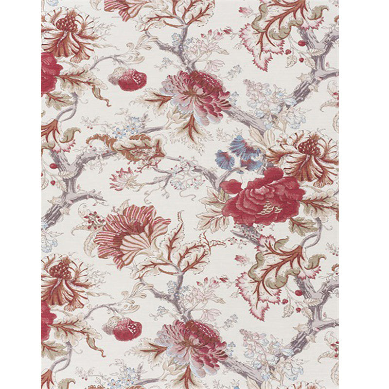 Avtoit | Vintage Floral Pattern Rug Red Polyester Rug Machine Washable Non-Slip Rug for the Living Room