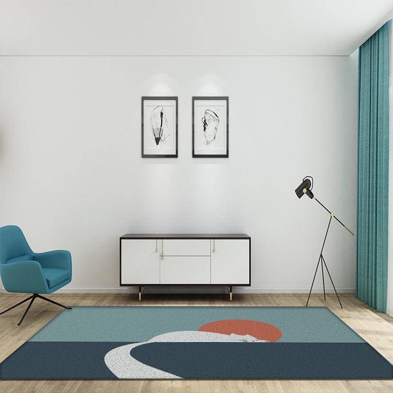 Avtoit | Beautiful cat pattern rug with sun green children's rug vinyl washable non-slip area rug for the children's room