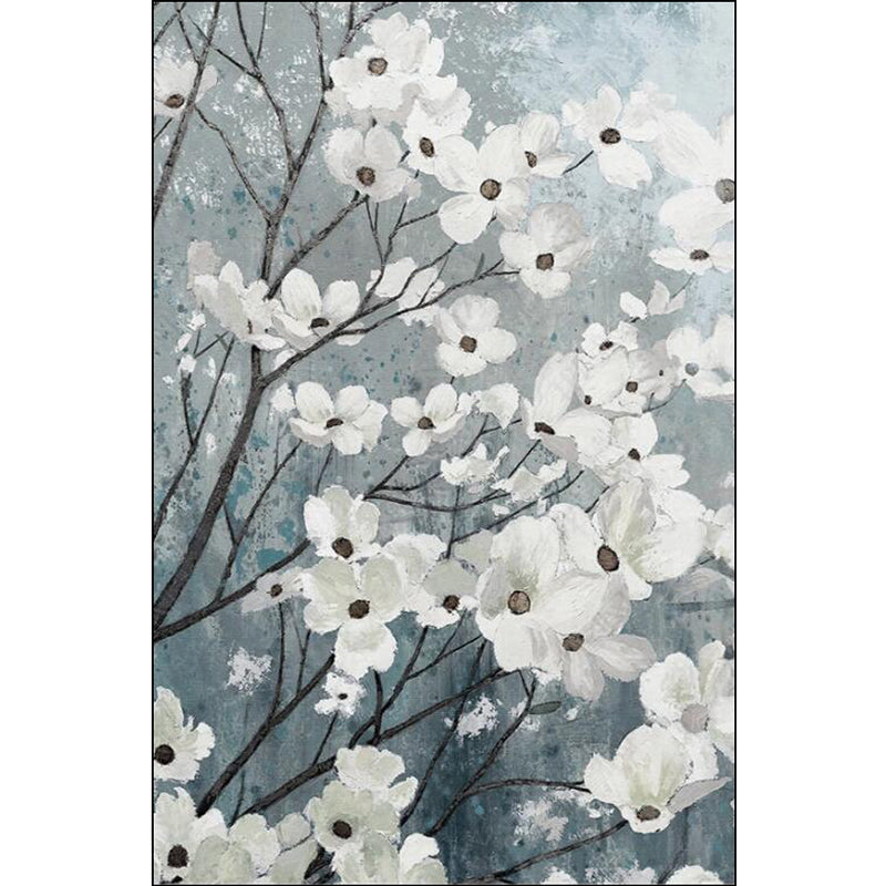 Avtoit | Traditional floral pattern rug white and gray oriental rug polyester washable non-slip backing rug for living room