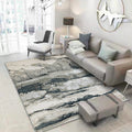 Avtoit | Gray Oriental Carpet Polyester Ink Wash Painting Pattern Carpet Washable Non-Slip Base Carpet for Living Room