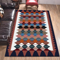 Avtoit | Vintage Tribal Pattern Carpet White and Purple Traditional Carpet Polyester Washable Non-Slip Back Carpet for Bedroom